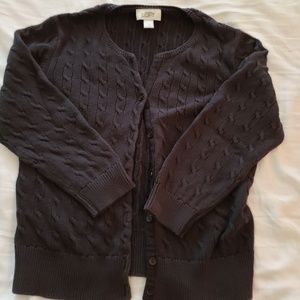 Black cable knit Loft cardigan
